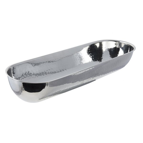 Bon Chef Long Oval Snack Bowl W/Hammer Finish 17 1/2 X 5 3/4 X3 2Qt16Oz - 61216
