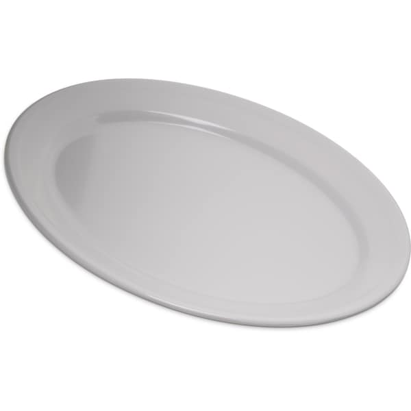 Carlisle Foodservice Mlmn Ovl Platter Tray, 12x8.5, Wht, PK24 - 4356002