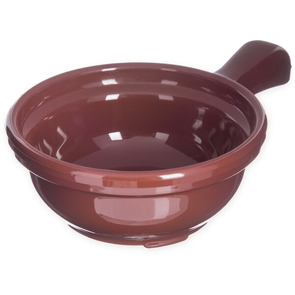 Carlisle Foodservice Handled Soup Bowl, 8 oz., Brown, PK24 - 700628