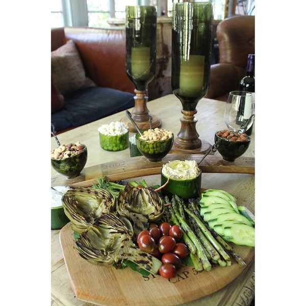 Elk Studio Green Glass Wine Bottom Bowls Set of 3 - BOWL019/S3