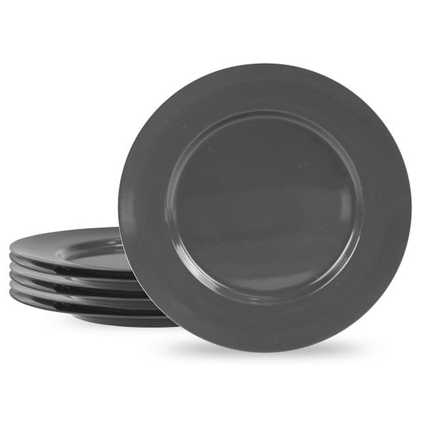 Reston Lloyd Reston Lloyd 72110 6pc Melamine Salad Plate Set  Charcoal - 72110