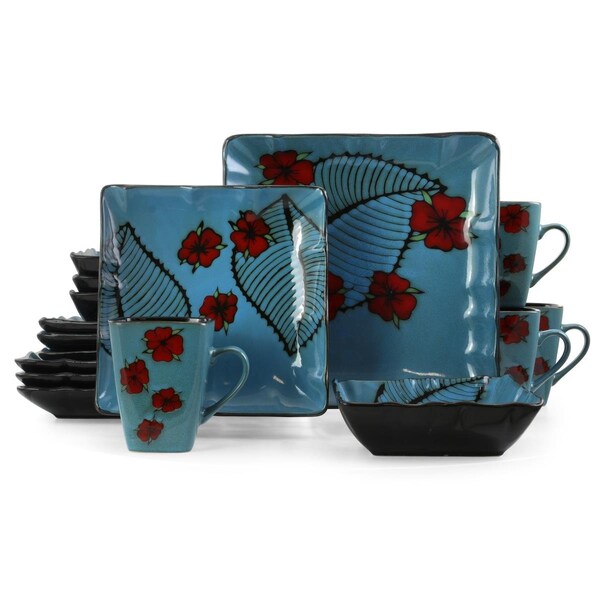 Fastfood Aloha Tide Luxurious Stoneware Dinnerware with Complete Setting for 4 - 16 Piece - FA1665061