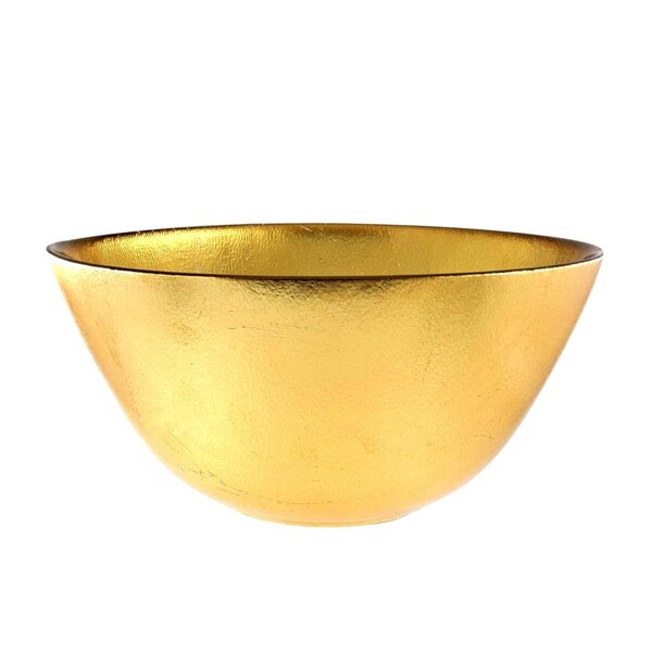 Red Pomegranate Collection 8 in. Aura Salad Bowls, Gold - Set of 4 - 4974-1