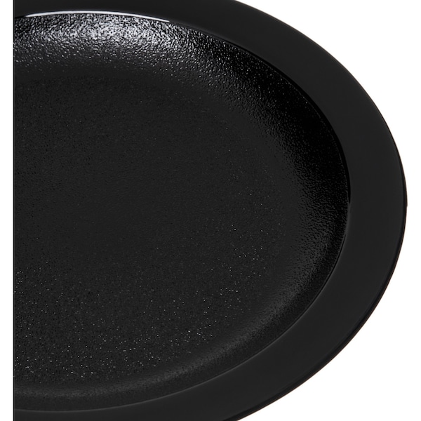 Carlisle Foodservice Polycarbon Nrrw Rim Plate, 6.5", Blk, PK48 - PCD20603