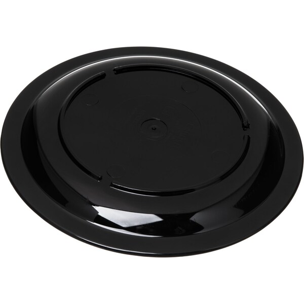 Carlisle Foodservice Polycarbon Nrrw Rim Plate, 6.5", Blk, PK48 - PCD20603