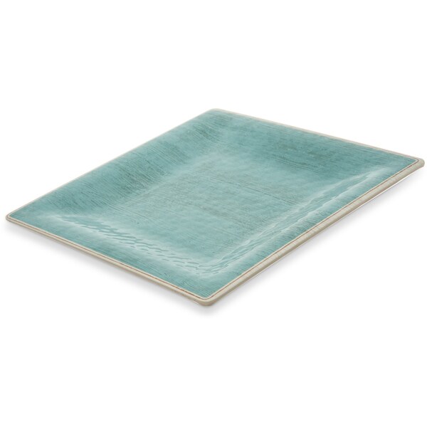Carlisle Foodservice Melamine Square Plate, 10.5", Aqua, PK12 - 6402215