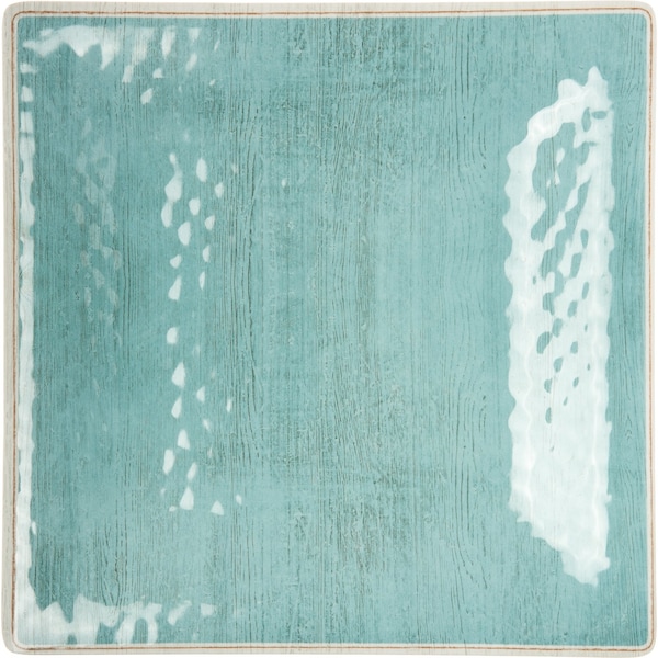 Carlisle Foodservice Melamine Square Plate, 10.5", Aqua, PK12 - 6402215