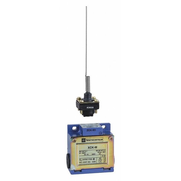 Interruptor de límite Telemecanique Sensors, Bigote, Retorno por resorte, 1NC/1NO, 10A @ 240V CA, Ubicación del actuador: Arriba - XCKM106