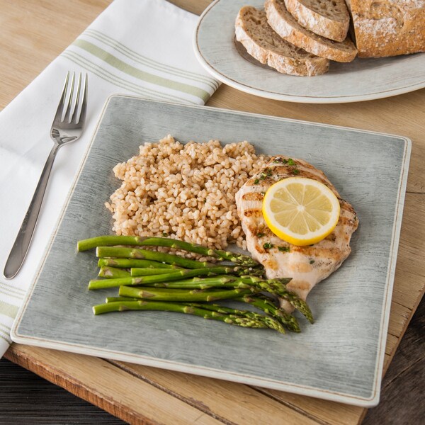 Carlisle Foodservice Melamine Square Plate, 10.5", Smoke, PK12 - 6402218