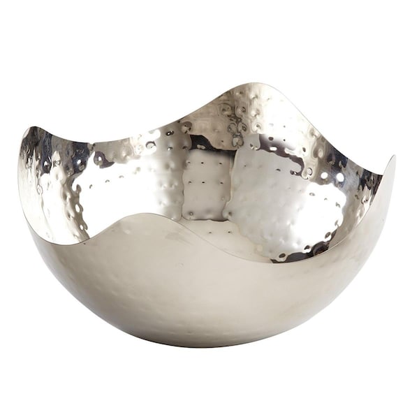 Auric Hammered 8 in. Stainless Steel Wave Serving Bowl - AU845732