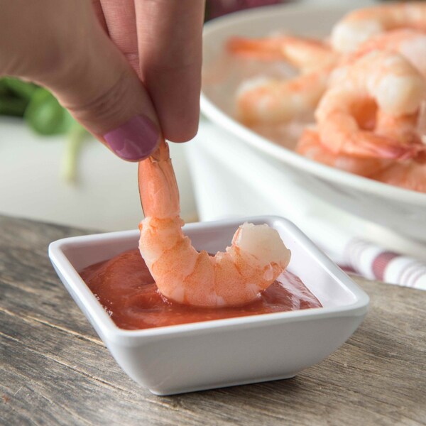 Carlisle Foodservice Melamine Square Ramekin, 2 oz, White - 086002