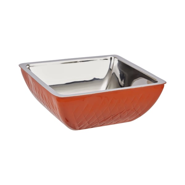 Bon Chef Square Diamond Cold Wave Bowl  10-1/4" X 10-1/4" X 3-7/8" H   3 Qt - 9332DIORANGE