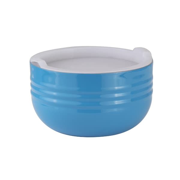 Bon Chef Cold Wave Bowl & Stacking Cover  7 1/8" Dia X 4" H  1 Qt 20 Oz - 9318CARIBBEANBLUE