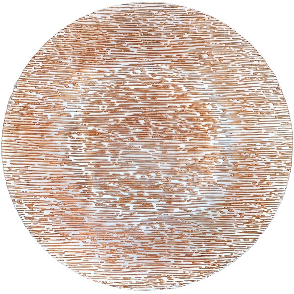 Bon Chef Lined Design, Decorative Glass Charger, Rose Gold, Handwash Only, (8Pcs / Case) - 200006RG