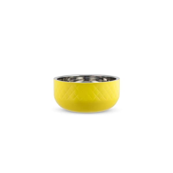 Bon Chef Diamond Coll Cold Wave Bowl Inc. Cover  13 7/8" Dia X 6 3/4" H  10 Qt 2 Oz - 9320DIYELLOW