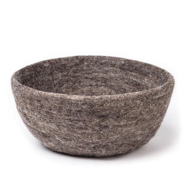 Abbott Collections 10 in. Felt Storage Bowl, Taupe - Large - AB-28-NEPAL-06-TAUPE