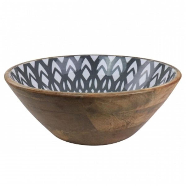Thirstystone 160 oz Large Mango Wood Serving Bowl with Enamel Finish - ELM-1494625