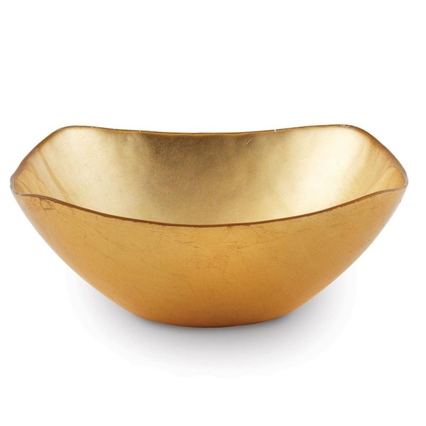 Auric 5 in. Atlas Square Gold Glass Bowl, 5 - AU779514