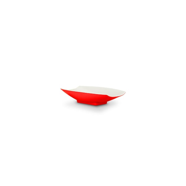 Bon Chef Melamine Curves Bowl - Red Outside/White Inside 8" X 4 3/4" X 2" 8 Oz - 53701-2TONERED