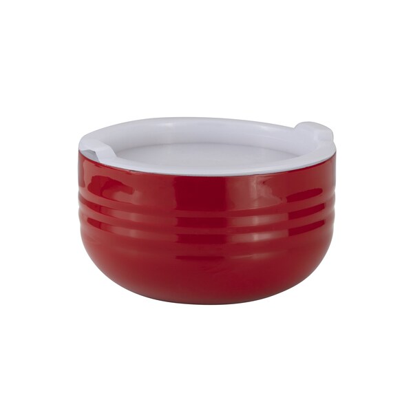 Bon Chef Cold Wave Bowl & Stacking Cover  6 3/8" Dia X 3 3/8" H  1 Qt - 9317RED
