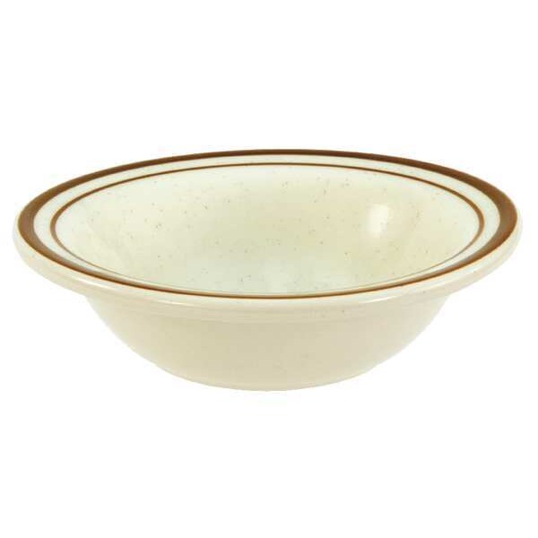 Crestware Grapefruit Bowl, 9 oz., Ceramic Brown Speckled w/Double Band PK36 - SC32