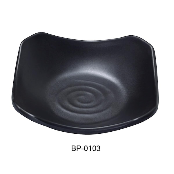 Yanco Black Pearl-1 New Square Dish, Black - 3.5 in., 72PK - BP-0103