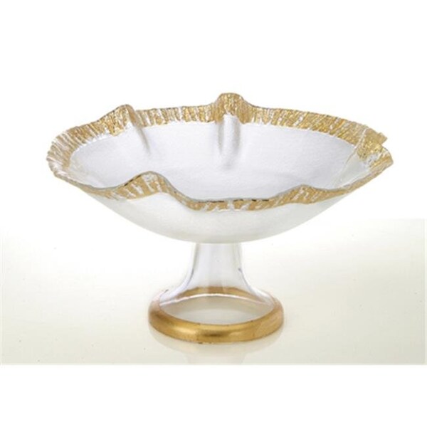 Classic Touch Decor Classic Touch dcor CP324G 12 in. Scalloped Bowl with Gold - CP324G