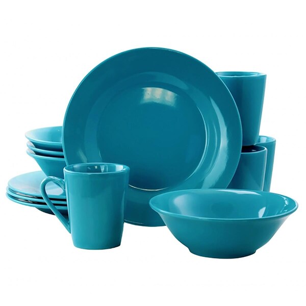 Gibson Elite Home Carlton Dinnerware Set, Blue - 12 Piece - 116912.12