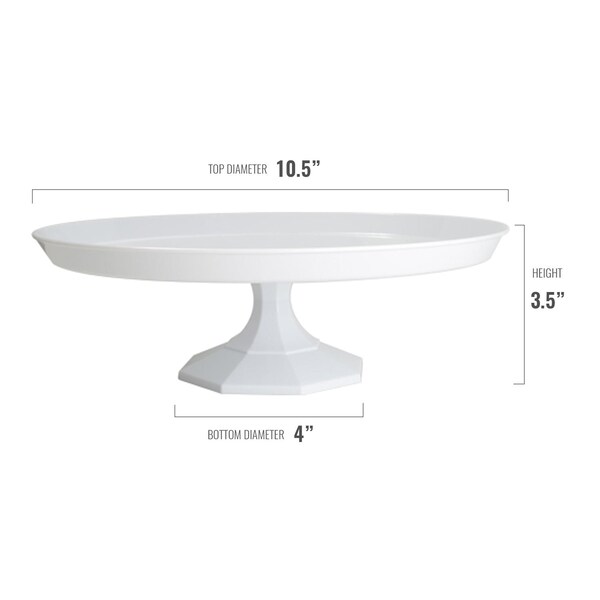 Smarty Had A Party 10.5" White Small Round Plastic Cake Stands (12 Cake Stands), 12PK - CS105W-CASE
