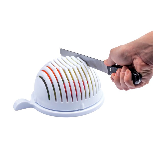 1947Kitchen Quick-Chop Easy Salad Fruits Cutter Slicer Bowl - TI-SCB-WHI