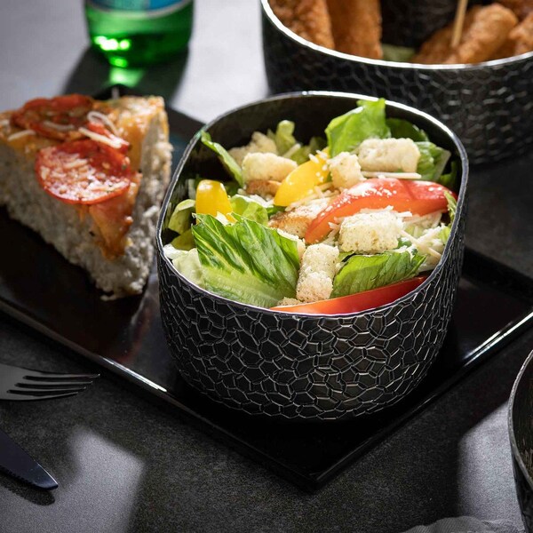 Tablecraft Oval Aluminum Bowl, 6.5x4.75x2.375", Black - 10703