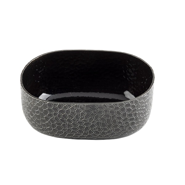 Tablecraft Oval Aluminum Bowl, 6.5x4.75x2.375", Black - 10703