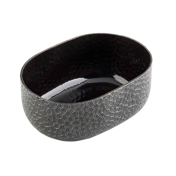 Tablecraft Oval Aluminum Bowl, 6.5x4.75x2.375", Black - 10703