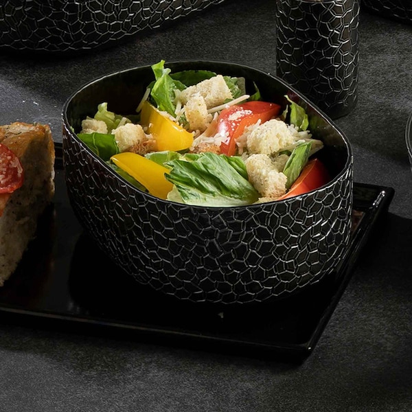 Tablecraft Oval Aluminum Bowl, 6.5x4.75x2.375", Black - 10703