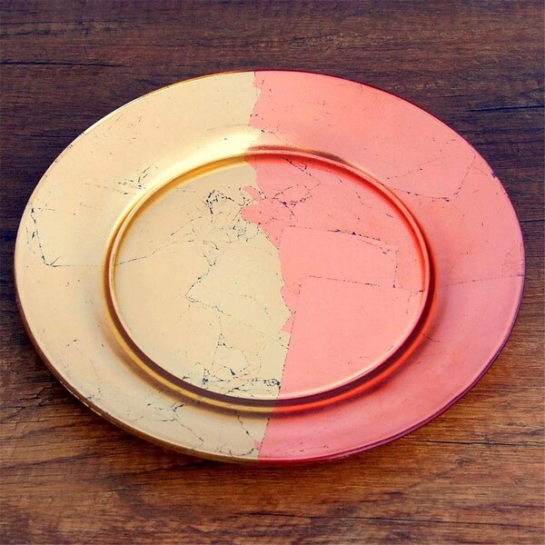 Red Pomegranate Red Pomegranate  Gilt Edge Salad Plates, Gold & Rose - Set of 4 - 4984-6