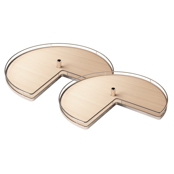 Kessebohmer Lazy Susan Kidney 32D Shelves Only Champagne/Maple ORDER POST SEPARATELY, 2PK - 2500550103