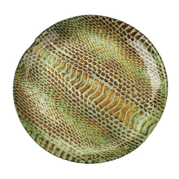 American Granby Snakeskin 6.5 in. Turquoise Gold Plate, 4PK - 2236-6