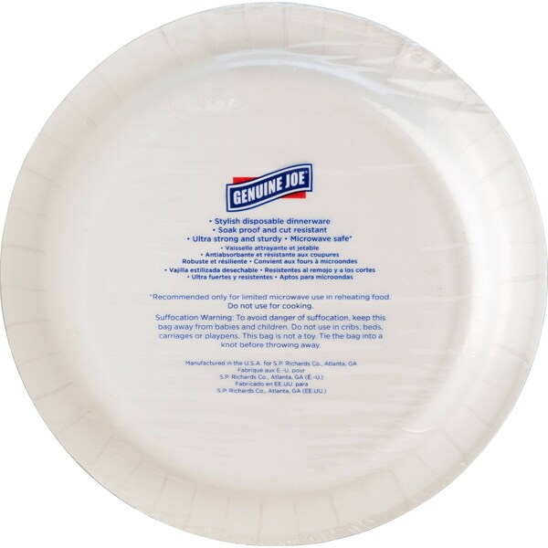 Genuine Joe Printed Paper Plates 7" Diameter Plate, PK125 - 10321CT