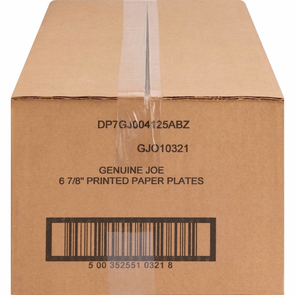 Genuine Joe Printed Paper Plates 7" Diameter Plate, PK125 - 10321CT