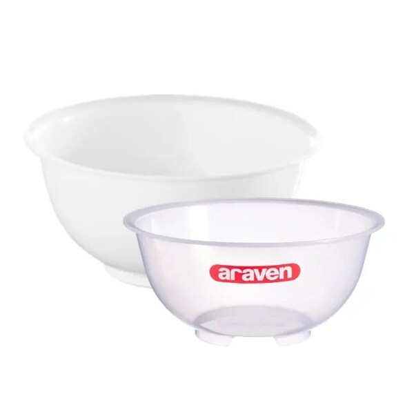 Araven Polypropylene Clear Mixing Bowl, 2.6QT, 24PK - 91072