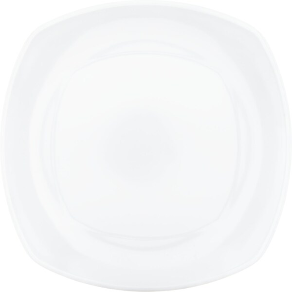 Carlisle Foodservice Upturned Corner Sq. Plate, 9.5", Wht, PK48 - 4330602