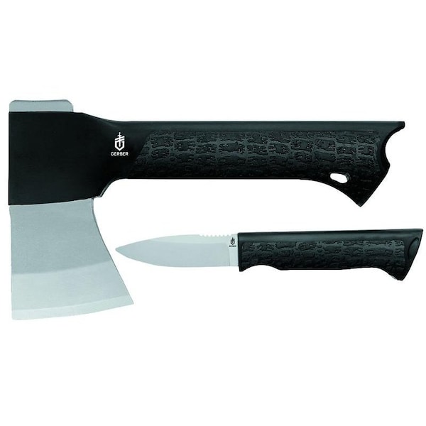 Fiskars Axe Gator Combo With Knife, Steel Blade, Glass Filled Nylon Handle, GatorGrip Handle, Black Handle - 31-001054