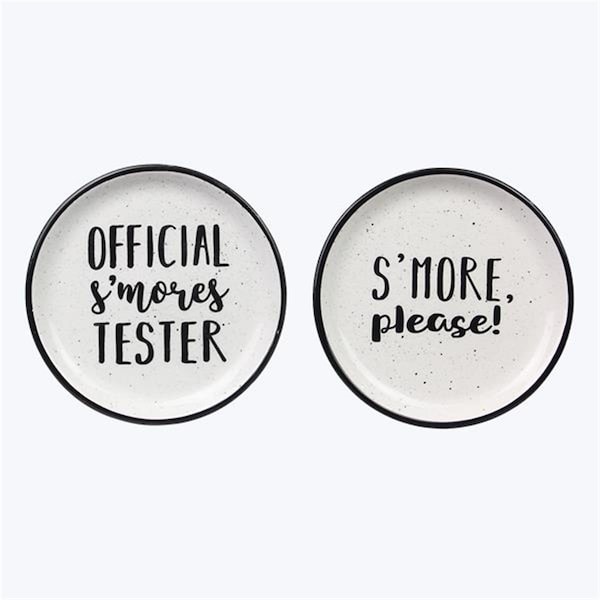 Team Imprint 5.04 in. Ceramic Smore Snack Plate, Assorted Style - Set of 2 - TE4259516