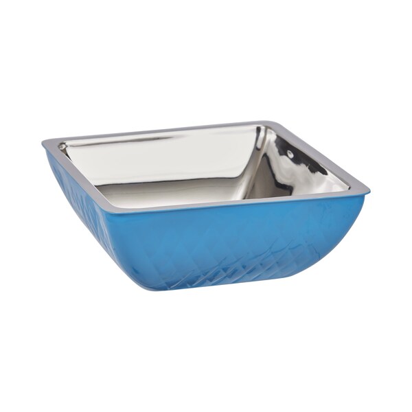 Bon Chef Square Diamond Cold Wave Bowl  10-1/4" X 10-1/4" X 3-7/8" H   3 Qt - 9332DICARIBBEANBLUE
