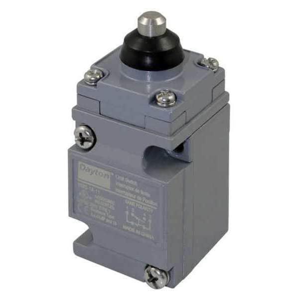 Interruptor de límite de servicio pesado Dayton, émbolo, SPDT, 10A @ 600V AC, ubicación del actuador: superior - 11X448