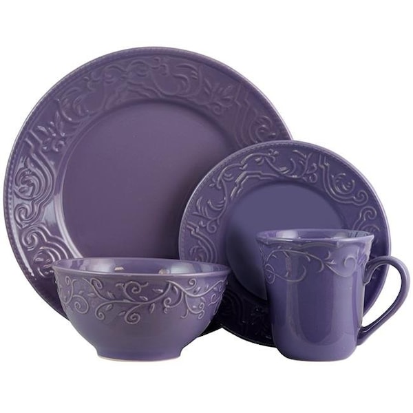 Elama Elama ELM-LILAC-FIELDS Lilac Fields 16-Piece Dinnerware Set - ELM-LILAC-FIELDS