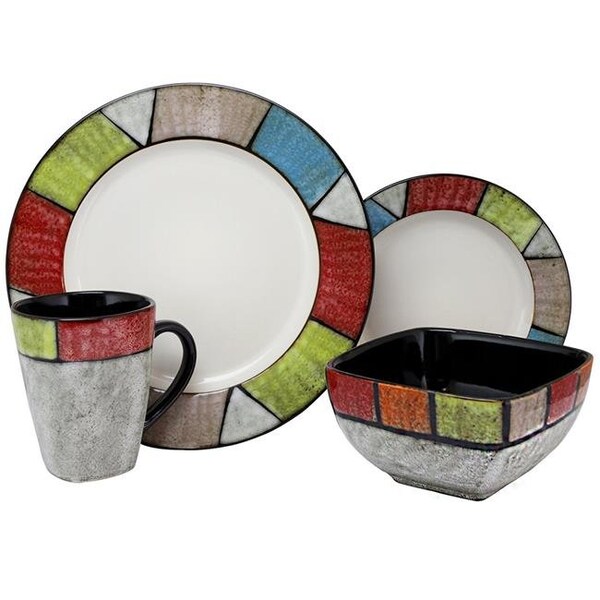 Elama Elama ELM-COUNTRY-COTTAGE Country Cottage16 Piece Stoneware Dinnerware Set - ELM-COUNTRY-COTTAGE