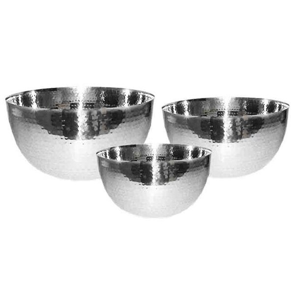 Starcrafts Starcrafts 92297 Stainless Steel Hammered Bowl Set; 3 Piece - 92297