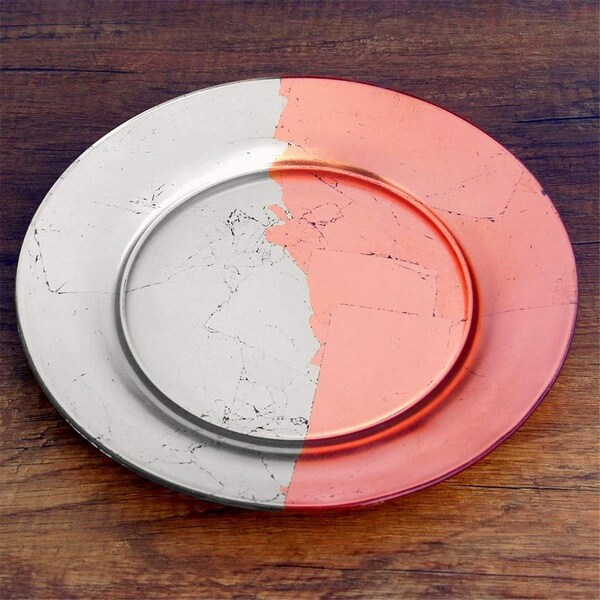 Red Pomegranate Red Pomegranate  Gilt Edge Salad Plates, Silver & Rose - Set of 4 - 4984-5