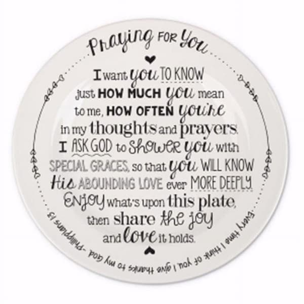 Greenpanda Lighthouse Christian 196571 Plate-Giving Plate - Praying for You - 51103